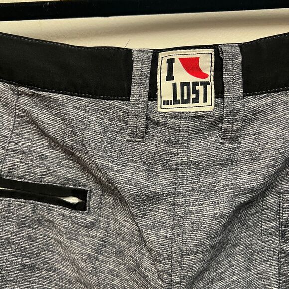 Lost Shorts Men’s 38 Gray Seaworthy Hybrid Heathered Board Chino Surf Beach - Picture 4 of 8